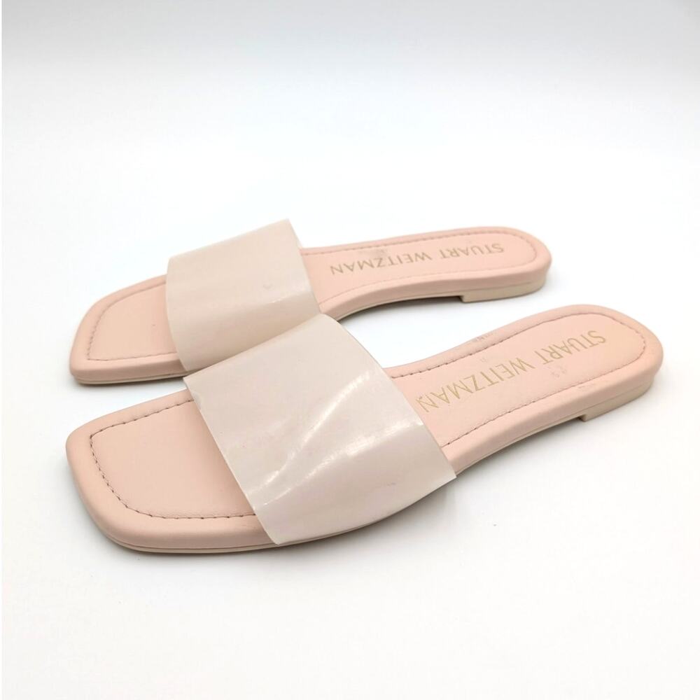Stuart Weitzman Summer Flat Sandals Slip-On Women's Pink Size US7B EU37.5